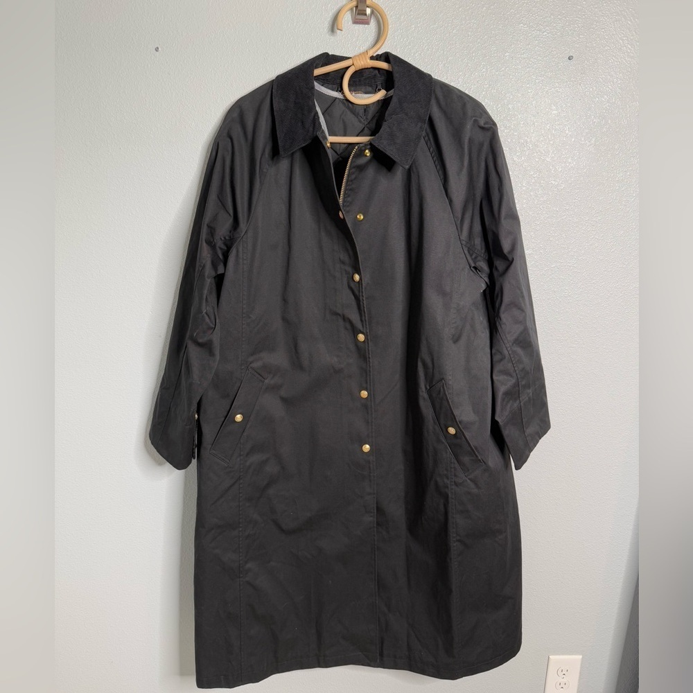 J Crew Collection Long Waxed Barn Jacket Removable Vest Black NWT Size L - Picture 14 of 15